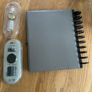 Tūl Discbound Planner Leather Gunmetal Narrow Rule